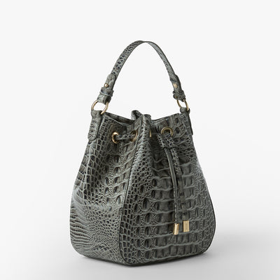 Charcoal Zinnia Melinda Bucket Bag Side View 