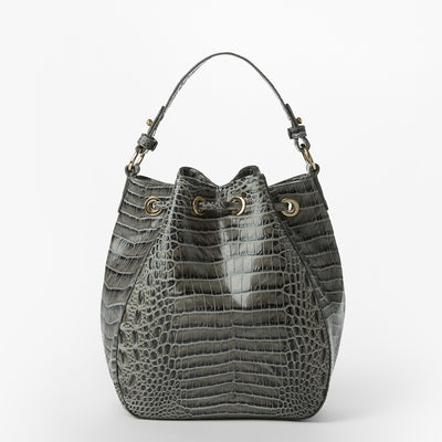 Charcoal Zinnia Melinda Bucket Bag Back View 