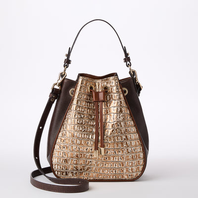 Ganache Berryline Melinda Bucket Bag Front View with Strap 