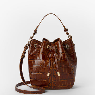 Chestnut Marana Melinda Bucket Bag Front View with Strap 

