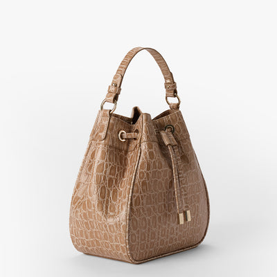 Timeless Taupe Bayem Melinda Bucket Bag Side View 