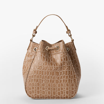 Timeless Taupe Bayem Melinda Bucket Bag Back View 