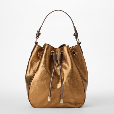 Bronze Saber Melinda Bucket Bag Front View 