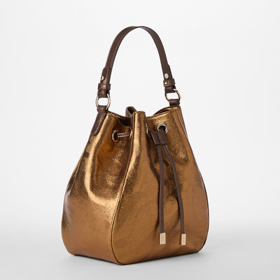 Bronze Saber Melinda Bucket Bag Side View 