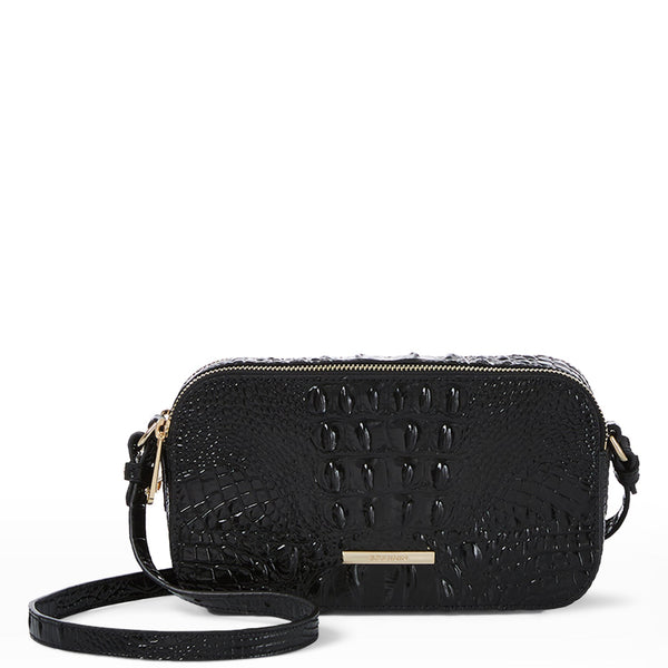 Danica Leather Crossbody | Black Melbourne | BRAHMIN