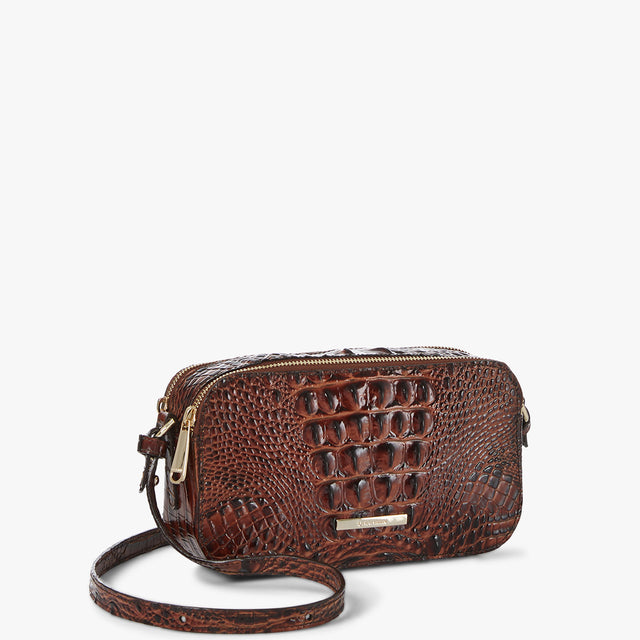 Pecan Melbourne Danica Crossbody Front View with Strap 