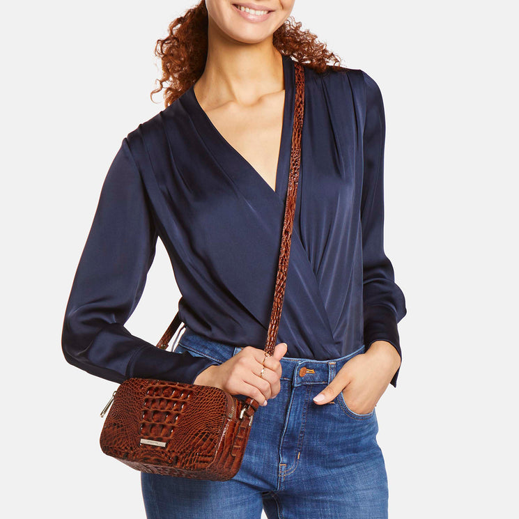 Pecan Melbourne Danica Crossbody Being Worn By Model
