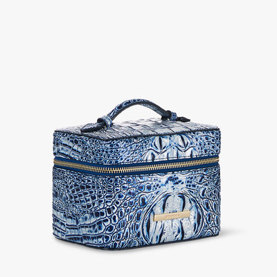 Coastal Blue Melbourne Small Charmaine Makeup Case Side View 
