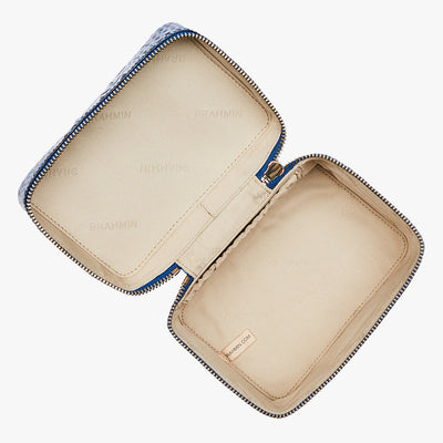 Coastal Blue Melbourne Small Charmaine Makeup Case Open Top View 
