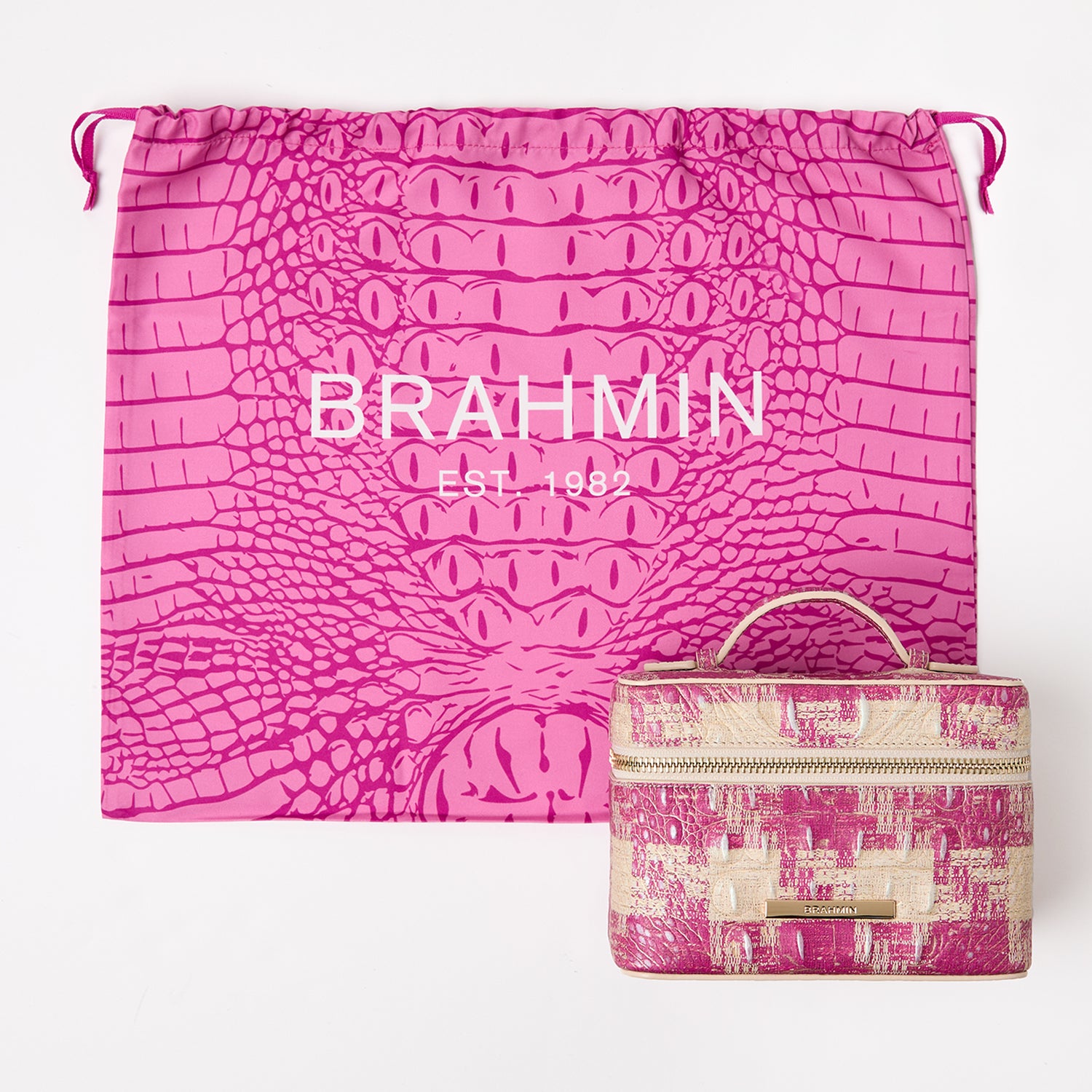 EUC Small Pink good Brahmin bag