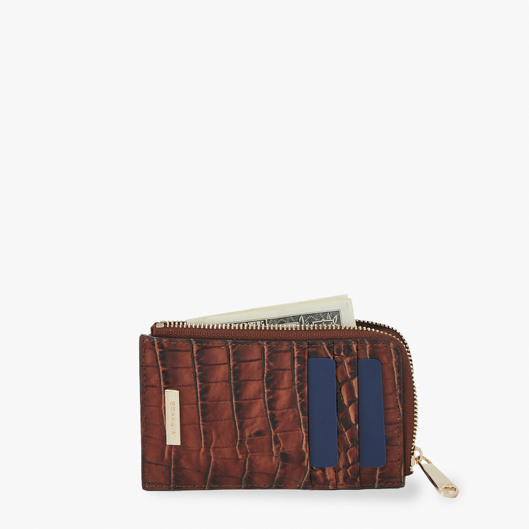 Pecan Melbourne Lennon Wallet Open with Money
