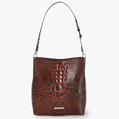 Pecan Melbourne Celina Bucket Bag Front View