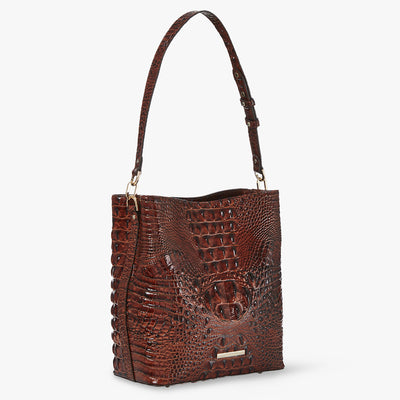 Pecan Melbourne Celina Bucket Bag Side View