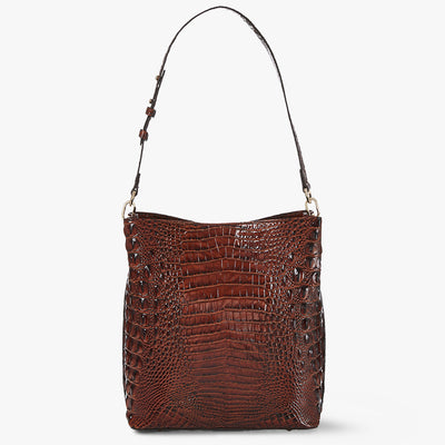 Pecan Melbourne Celina Bucket Bag Back View