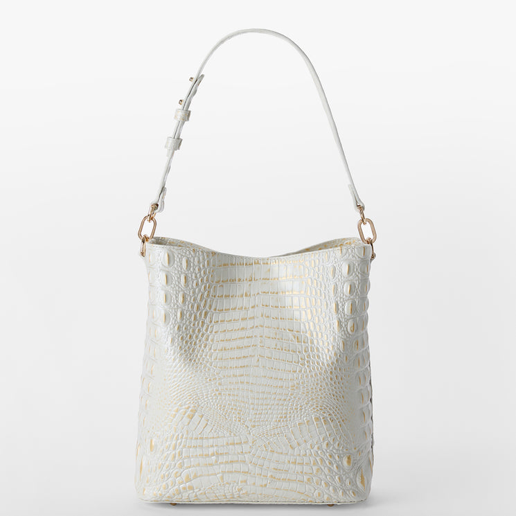 White Sunlit Celina Bucket Bag Back View