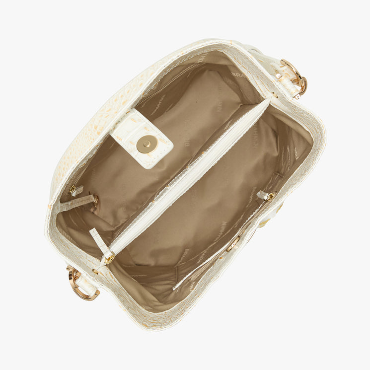 White Sunlit Celina Bucket Bag Open Top View
