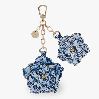 Coastal Blue Melbourne Flower Duo Tassel Front View 
