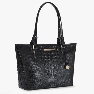 Black Melbourne Medium Asher Tote Side View 