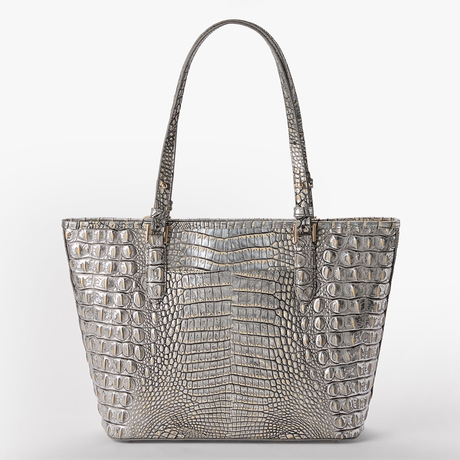 Brahmin Melbourne Collection Medium Asher Chrome Tote Bag Chrome