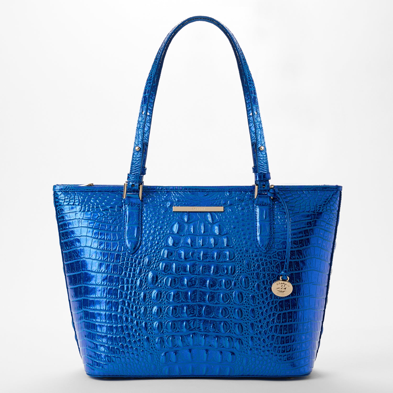 Brahmin Melbourne Medium Asher Tote Bag Cobalt Potion