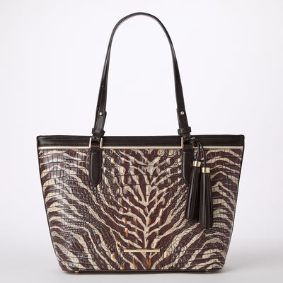 Coffee Bengal Medium Asher Tote Front View 