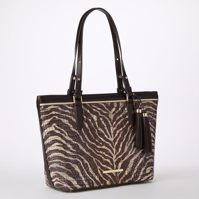 Coffee Bengal Medium Asher Tote Side View 