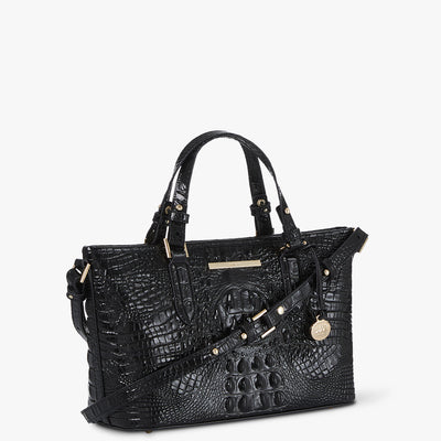 Black Melbourne Mini Asher Satchel Side View 