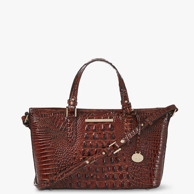 Pecan Melbourne Mini Asher Satchel Front View 