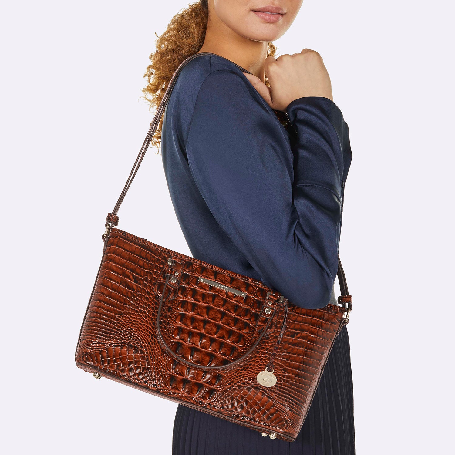 Asher Pecan Melbourne Mini Satchel | BRAHMIN