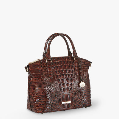 Pecan Melbourne Duxbury Satchel Side View 