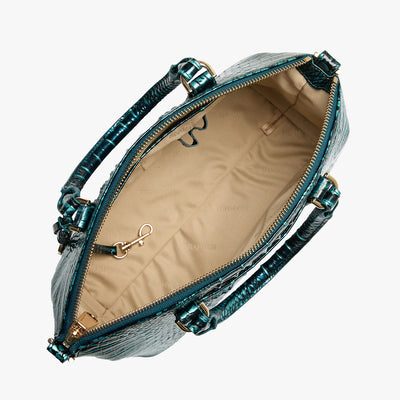 Blue Patina Melbourne Duxbury Satchel Open Top View 