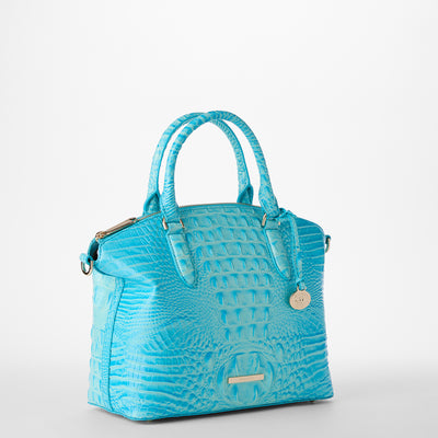 Tropic Blue Melbourne Duxbury Satchel Side View 