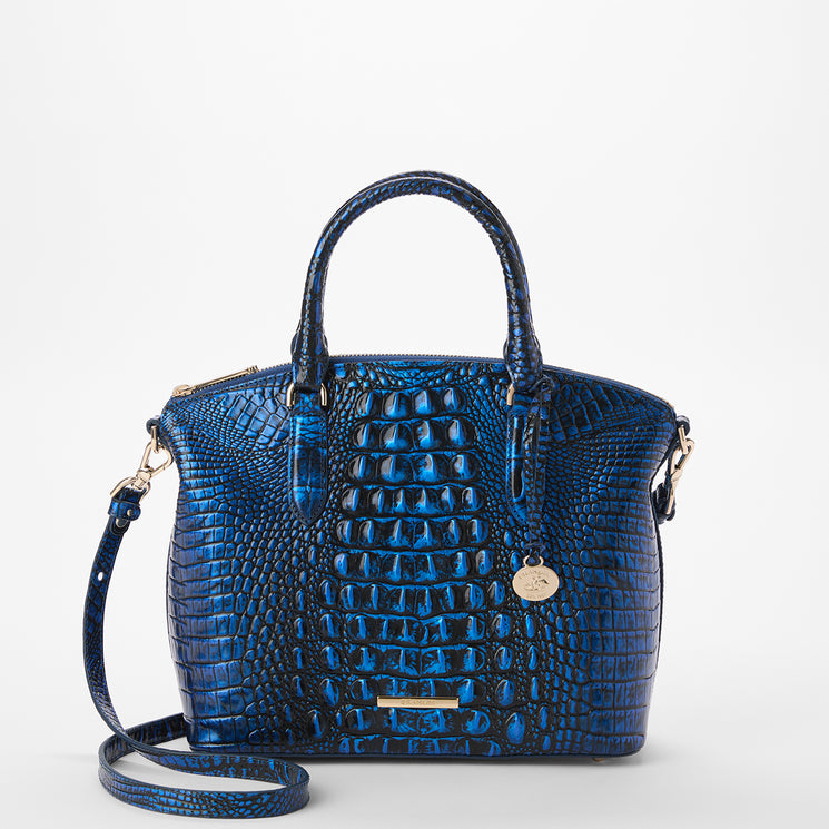 Enchanted Blue Melbourne Duxbury Satchel Front View with Strap 