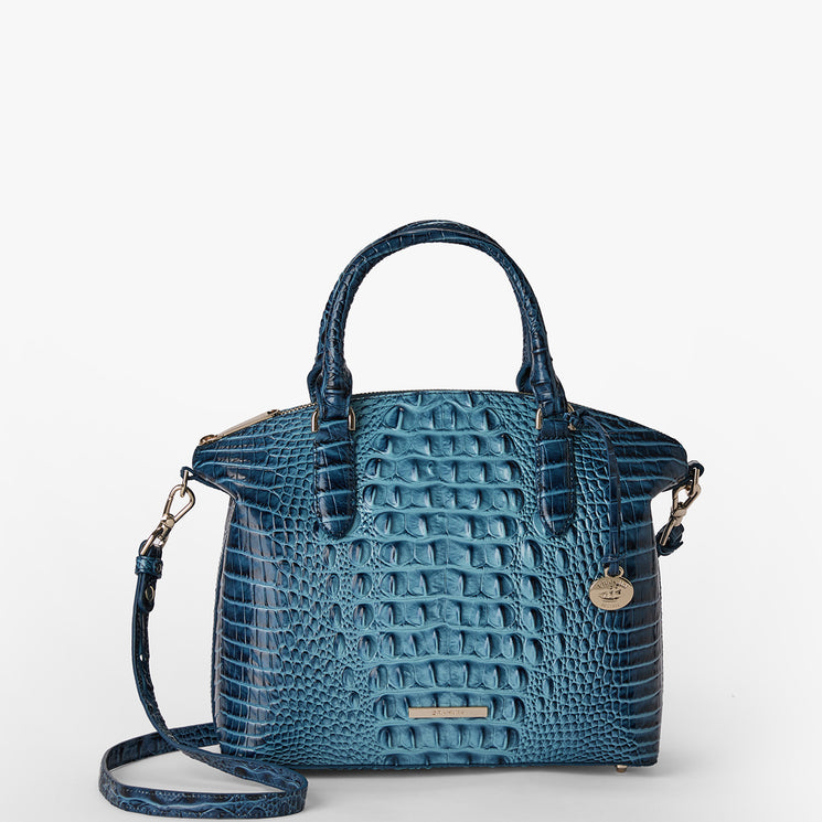 Retro Blue Ombre Melbourne Duxbury Satchel Front View With Strap