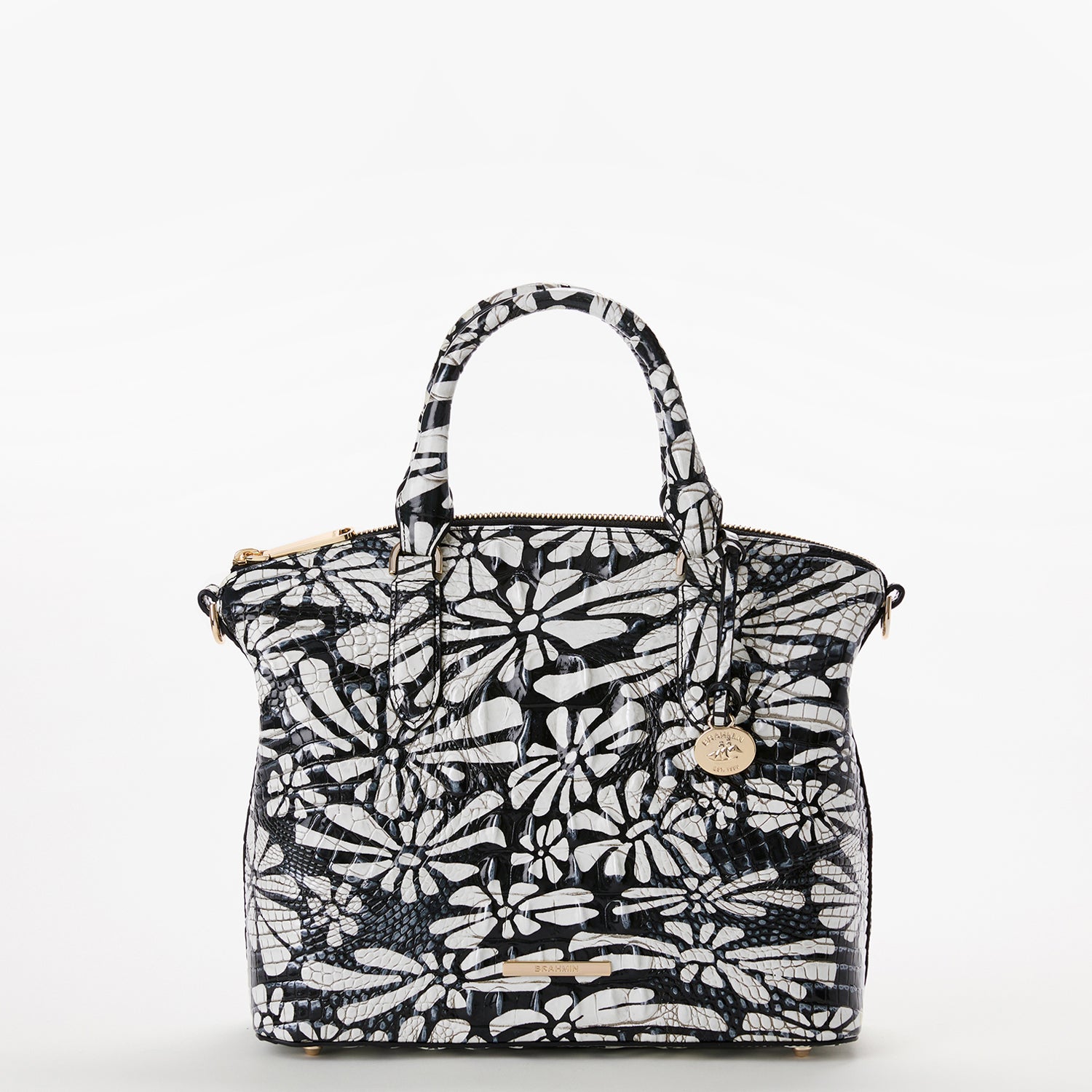 BRAHMIN DUXBURY store FLORAL LEATHER BAG w@w