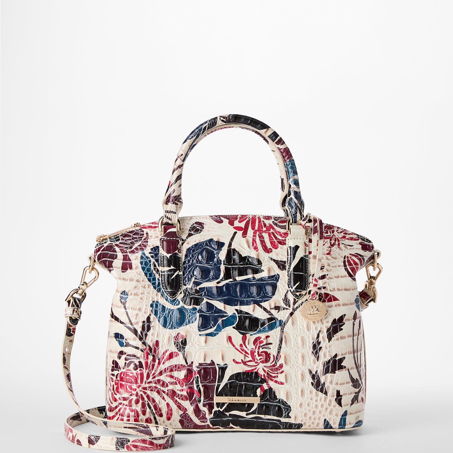 BRAHMIN DUXBURY outlets FLORAL LEATHER BAG w@w