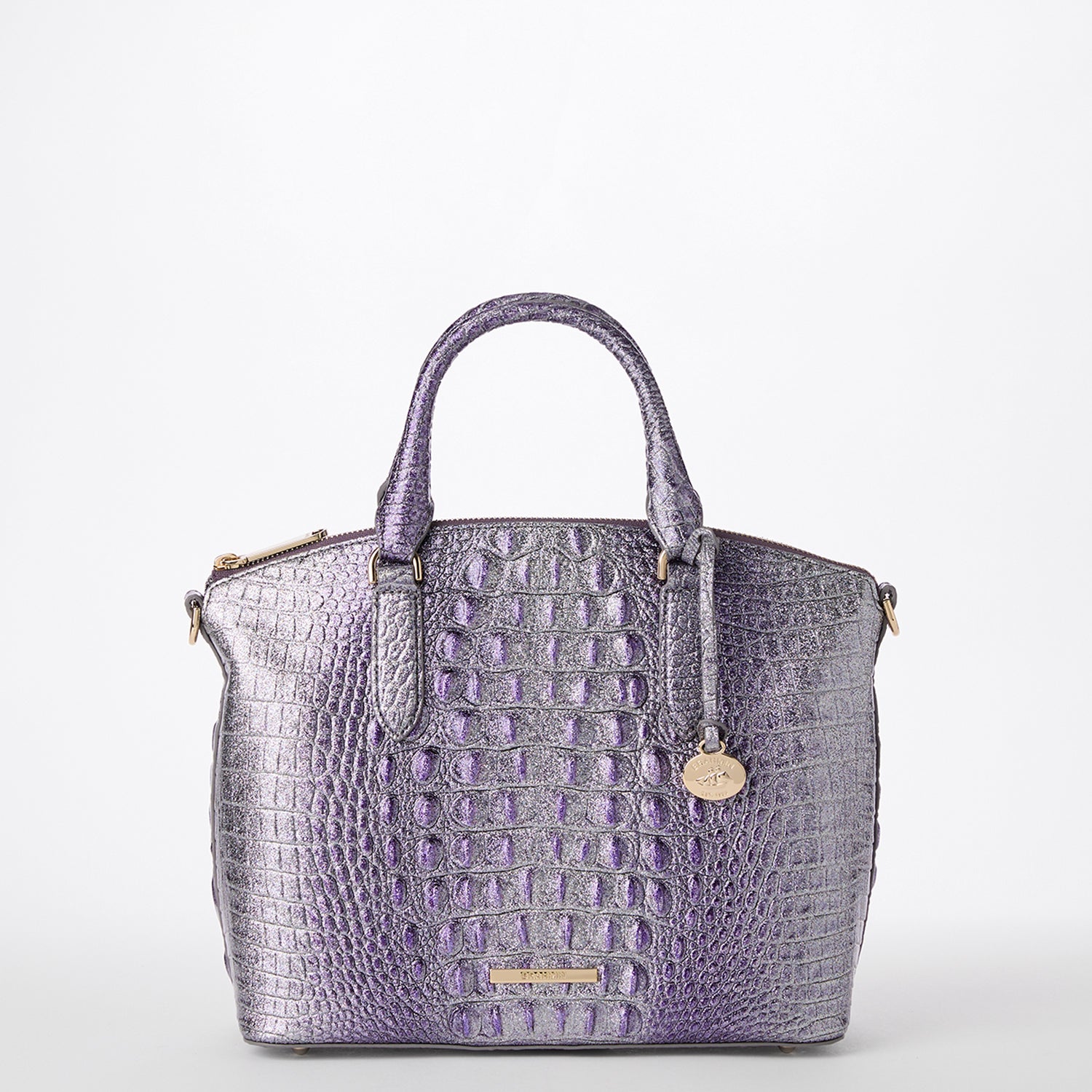 Brahmin Duxbury Satchel in Purple Glitter Melbourne Women s Leather Satchel Handbag