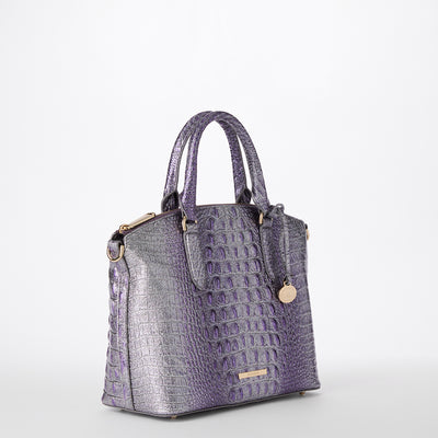 Purple Glitter Melbourne Duxbury Satchel Side View 
