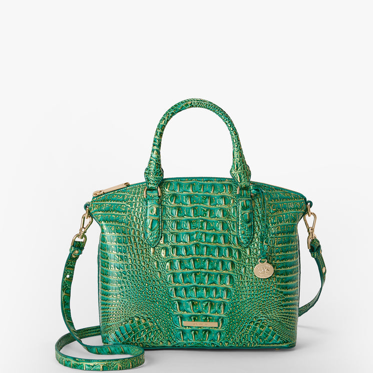 Jungle Jewel Melbourne Duxbury Satchel Front View With Strap