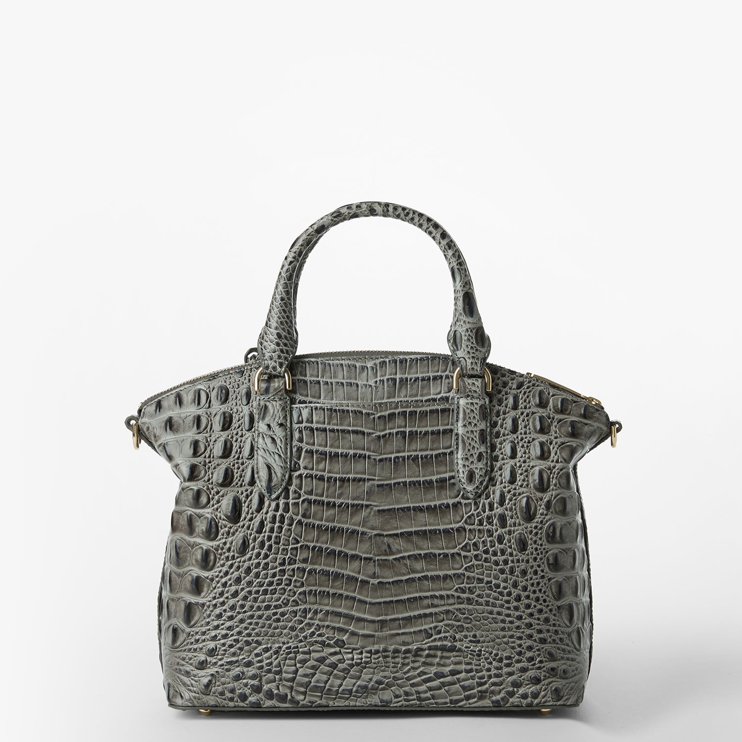 Brahmin Gray Metallic Croc Embossed Leather hotsell Handbag