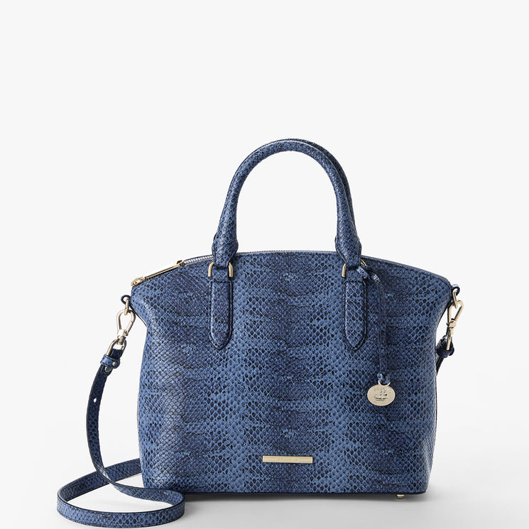 Navy Bonaire Duxbury Satchel Front View with Strap 