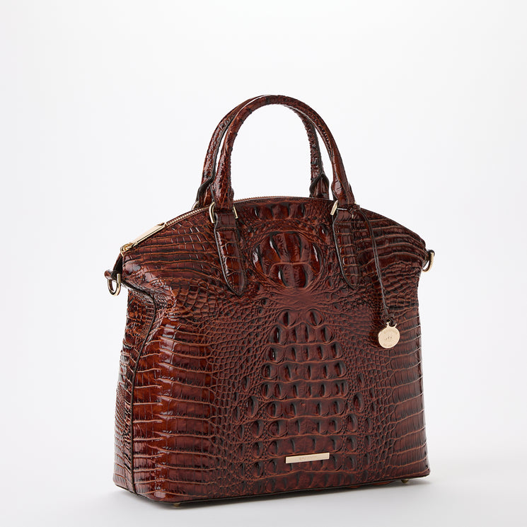 Pecan Melbourne Large Duxbury Satchel Side View