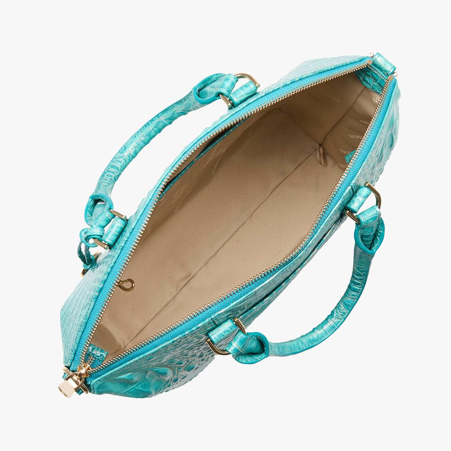 Large Duxbury Leather Satchel | Mermaid Green | BRAHMIN