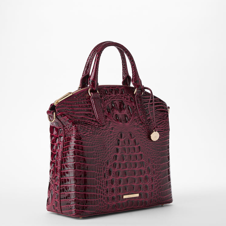 Cherry Lacquer Melbourne Large Duxbury Satchel Side View 