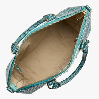 Spearmint Ombre Melbourne Large Duxbury Satchel Open Top View