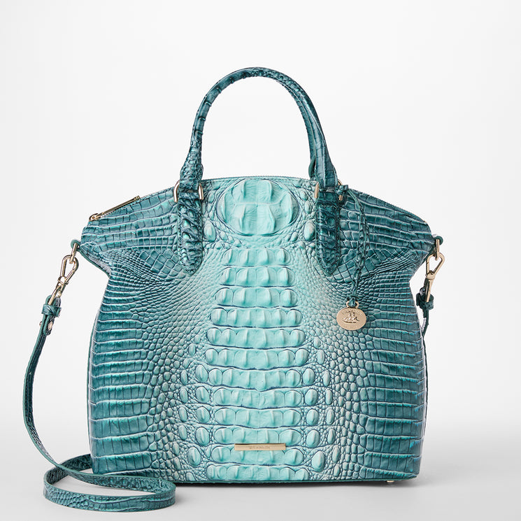 Spearmint Ombre Melbourne Large Duxbury Satchel Front View With Strap