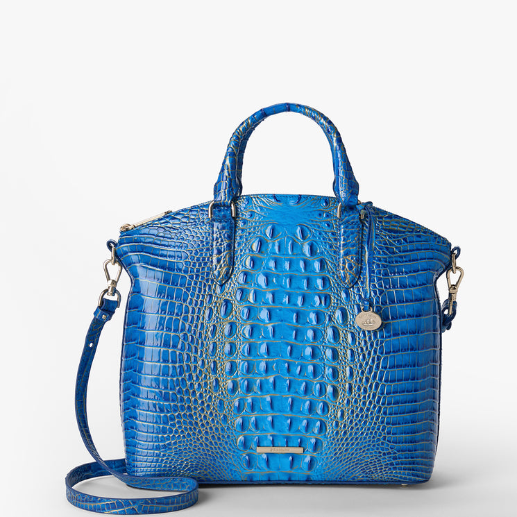 Electric Indigo Ombre Melbourne	Large Duxbury Satchel Front View With Strap