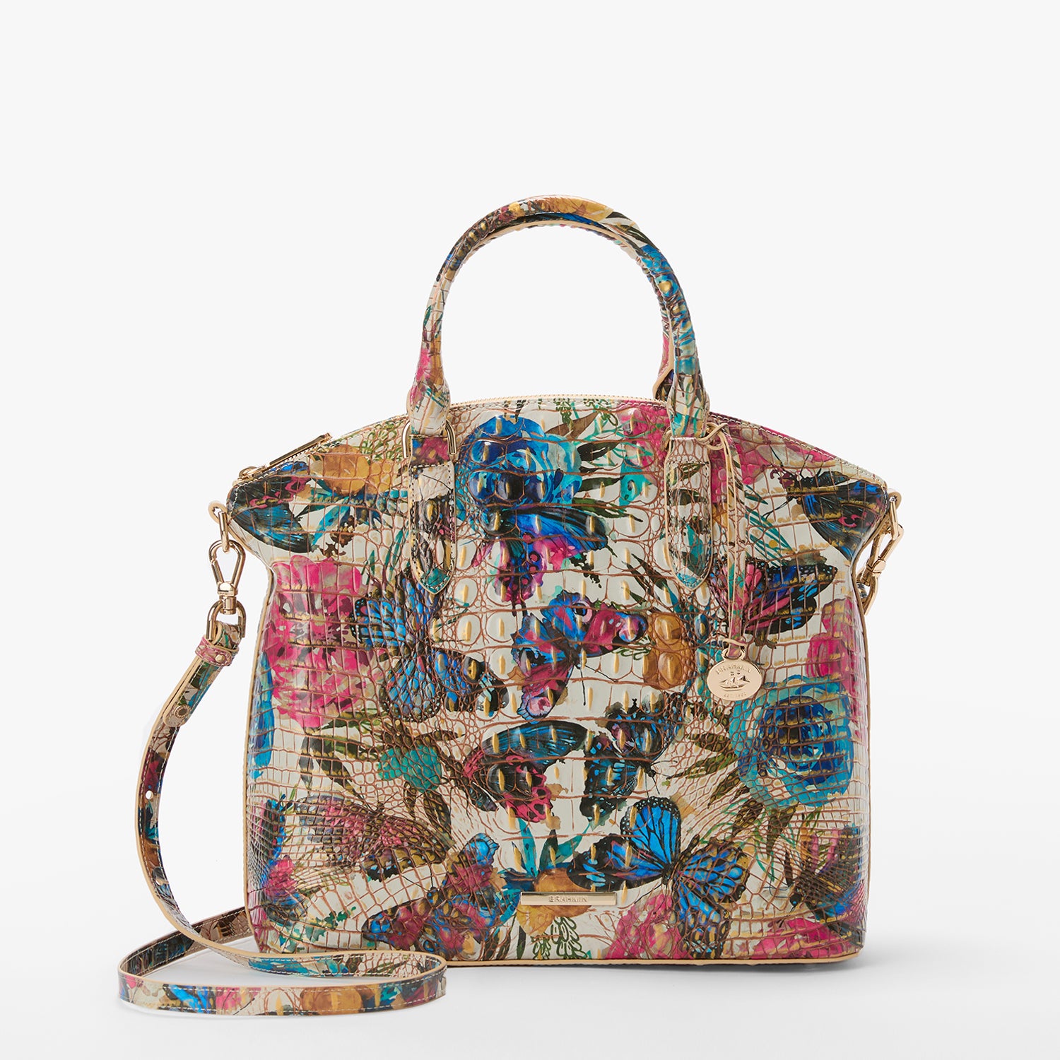 Large Duxbury Leather Satchel Mariposa Melbourne BRAHMIN