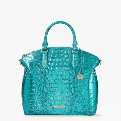 Aqua Potion Melbourne Large Duxbury Satchel Front View 
