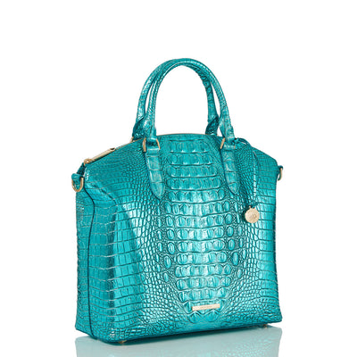 Aqua Potion Melbourne Large Duxbury Satchel Side View 
